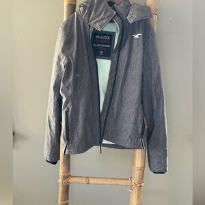Hollister Men's Charcoal Windbreaker Jacket